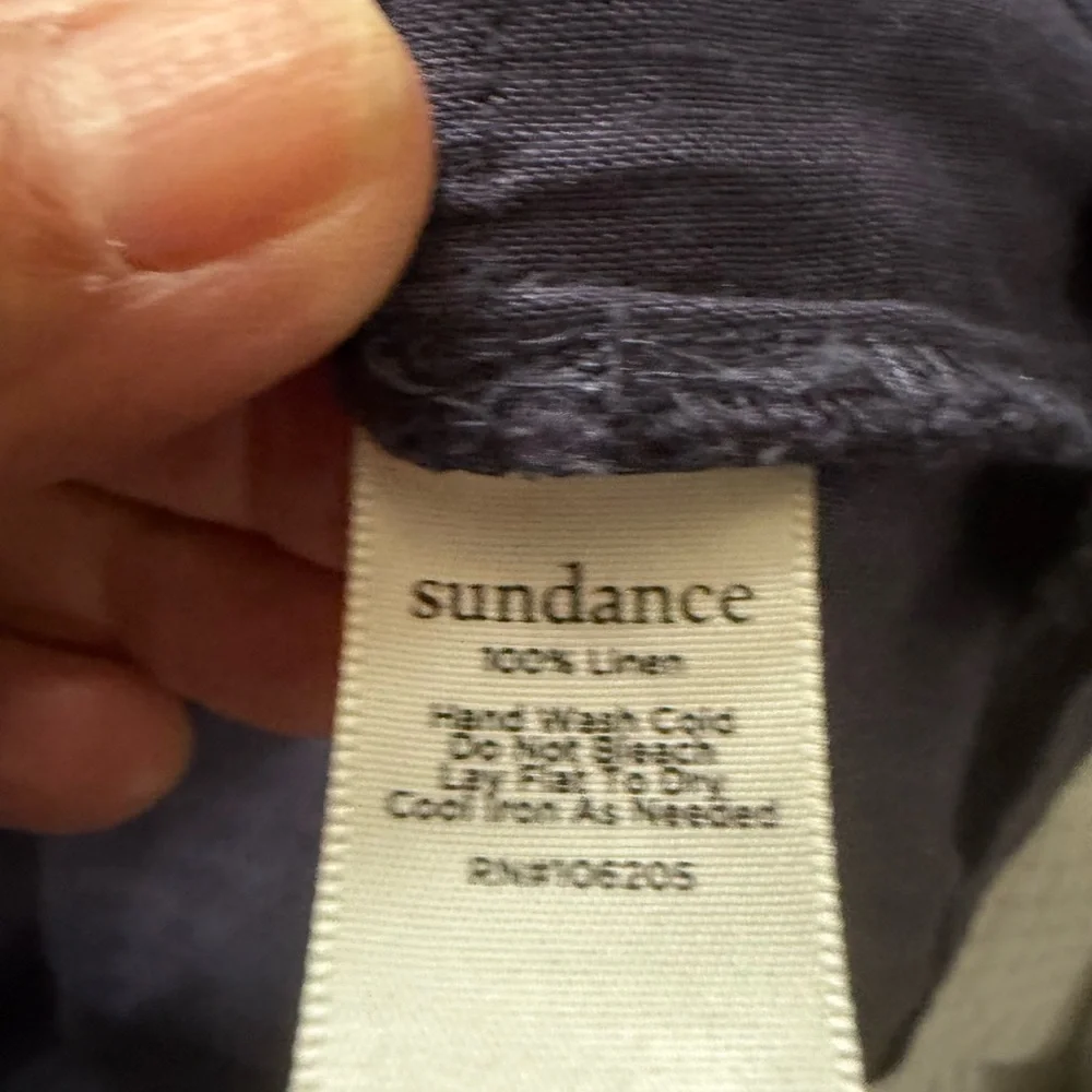 Sundance blue Tunic with Embroidered Details. 100% linen. - Picture 6 of 6